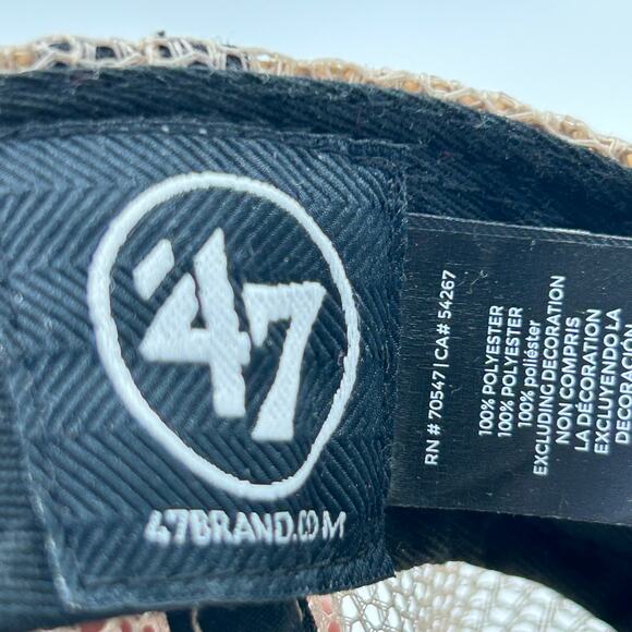 Los Angeles Dodgers‎ Hat Mens OS Tan Snapback Trucker 47 Brand Cap MLB  Baseball - Picture 6 of 9